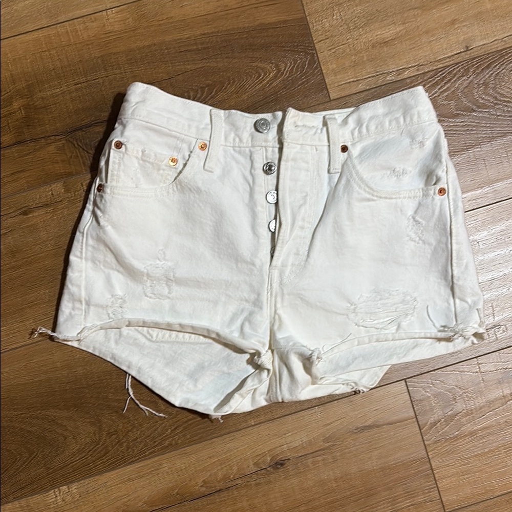 Women's White Denim Shorts